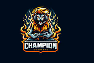 make a high quality lion esport logo for you with new concept