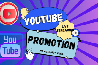 outstanding youtube live stream promotion and bring live views for target audien