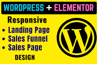 wordpress landing page, elementor landing page, sales funnel, sales page design