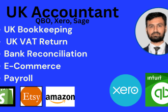 do UK bookkeeping, UK vat return in quickbooks, xero, sage