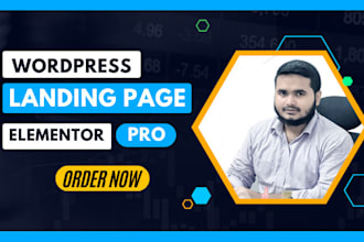 create responsive wordpress landing page design, elementor landing page