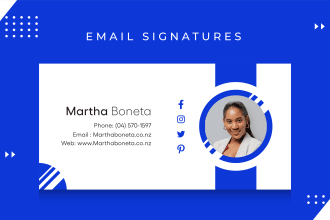 do creative, modern and clickable HTML email signatures