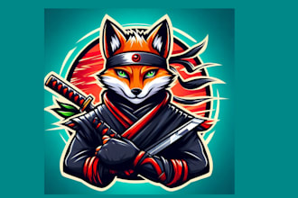 create ninja fox esport  logo design for your business in 12 hours