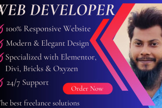design wordpress website using elementor, divi, bricks, oxyzen