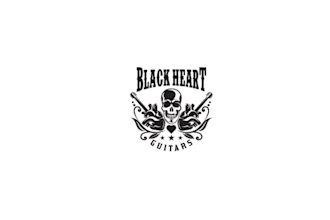 design strange suitable black heart guitars logo