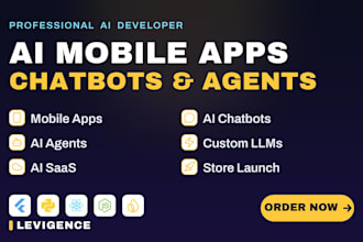 develop ai mobile app, ai chatbot, ai saas as ai developer