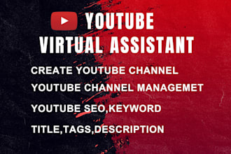 be a professional virtual assistant and manager for youtube