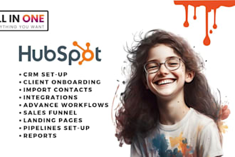 do quick hubspot CRM set up, customizations and automation and data entry expert
