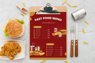 design pizza, fast food menu, poster and flyer