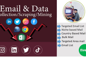 do email collection, data collection, data scraping, web scraping, data entry