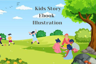 prepare wonderful kids story ebook illustration