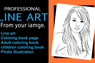 draw line art from your photo for coloring book