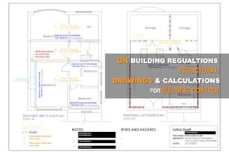 do UK building regulation structural drawings and calculations report