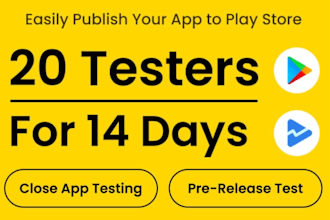 provide 20 real testers for 14 days to your android app