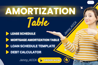 create loan schedule mortgage amortization schedule and debt schedule