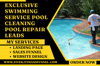 generate swimming service swimming pool cleaning contractor pool repair leads