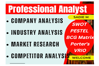 do company analysis, industry analysis, case studies, reports, and consultancy