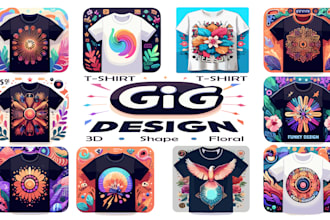 craft artistic t shirt floral, abstract, and 3d mastery designs