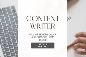 write blogs on home decor and outdoor decor