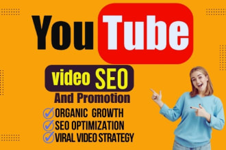 do organic youtube video SEO promotion expert, channel monetization manager