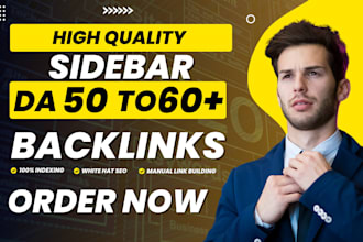 high dr da50 to 60 permanent homepage blogroll sidebar dofollow seo backlinks