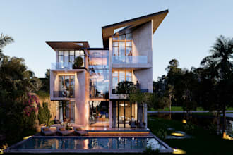design modern house, exterior, interior, house plan, renders