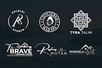 create a modern logo design line art, text, or a badge