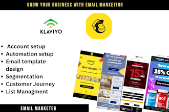 setup  klaviyo and mailchimp automation and segmentation