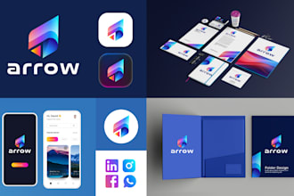 do modern business logo design and brand identity with branding kit