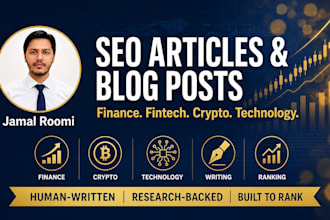 write SEO articles and blog posts for finance, fintech, crypto and tech