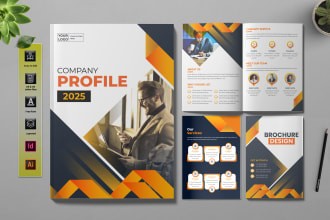 design brochure, company profile, trifold brochure, flyer brochure design
