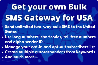 install bulk SMS marketing gateway to send bulk SMS to USA, united states