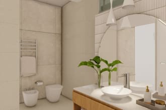 do bathroom 3d model with renders