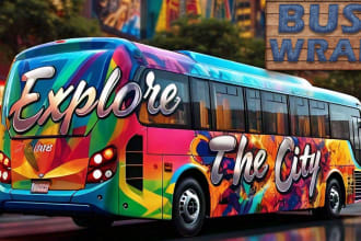 design creative and stunning  bus wrap, vehicle wrap, van wrap, car wrap decals