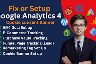 fix or setup ga4, google ads conversion or server site tracking with GTM