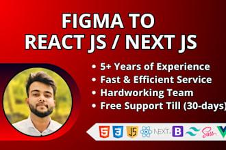 be your front end developer, figma to react and javascript expert