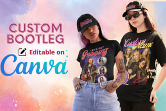 design custom bootleg rap t shirt with canva editable