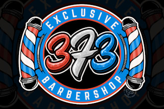 give eye catchy vintage tattoo salon barber and barbershop logo
