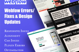 fix webflow issues, bug, optimize or edit webflow website