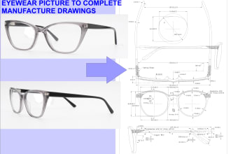 do eyewear sunglass cad technical drawings