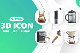 create custom 3d icon for UI, web, or app