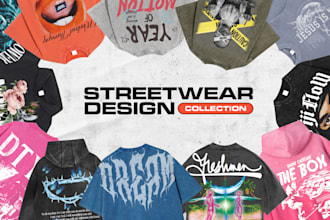 design trendy edgy artsy futuristic brutalism streetwear for clothing brand