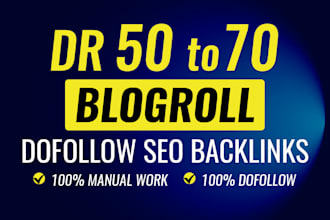 do high quality DR 50 to 70 plus blogroll sidebar thai korean indo SEO backlinks