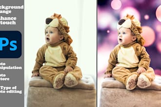 do photo editing and restore and background removal in photoshop