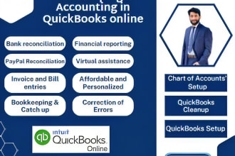 setup, clean up, chart of accounts and bookkeeping in quickbooks