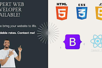 use HTML, CSS, javascript, react js, bootstrap for your frontend web developer