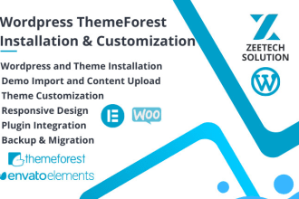 execute themeforest theme installation, customization