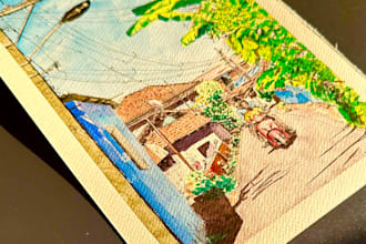 make customised watercolor painting for you
