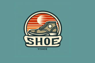 design eye catchy retro vintage shoe logo in 12 hours