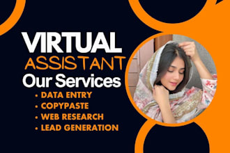 do any virtual assistant, data entry and web research job